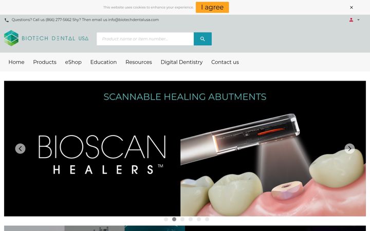 Captură de ecran a biotechdentalusa.com