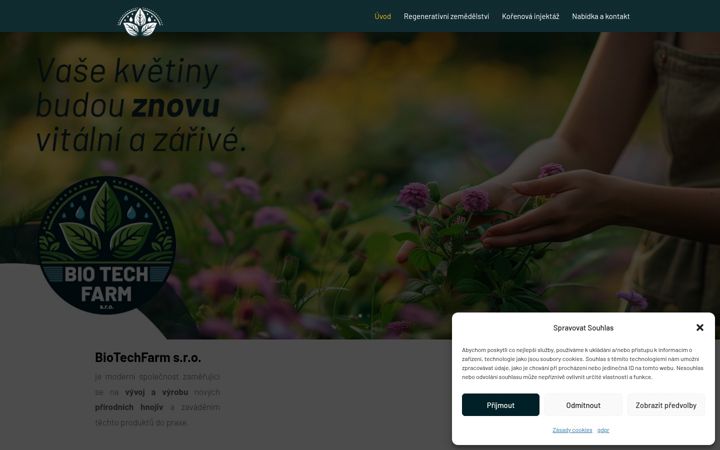 Screenshot ta' biotechfarm.cz
