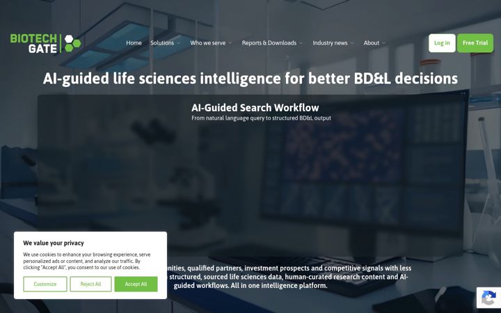 Screenshot ta' biotechgate.com