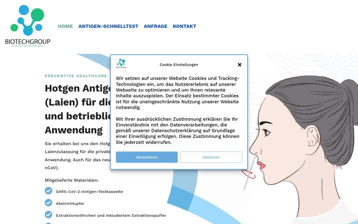 Screenshot of biotechgroup.de