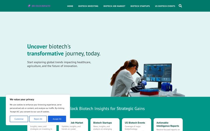 Screenshot of biotechimpacts.com