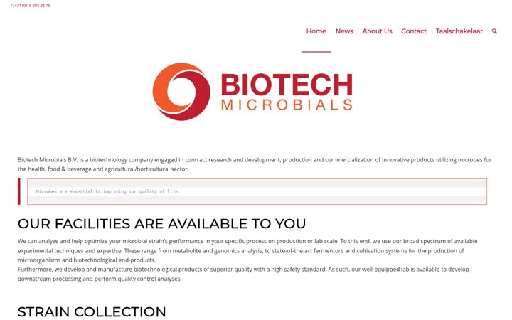 Screenshot of biotechmicrobials.nl