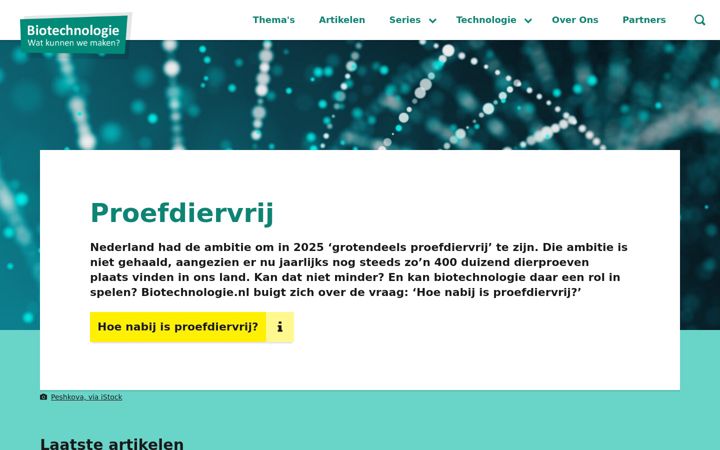Screenshot ta' biotechnologie.nl