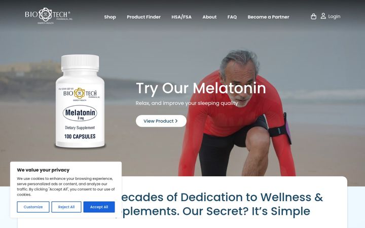 Captură de ecran a biotechpharmacal.com