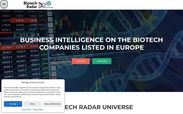 Screenshot of biotechradar.eu