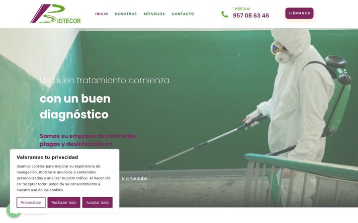 Captura de pantalla de biotecor.es