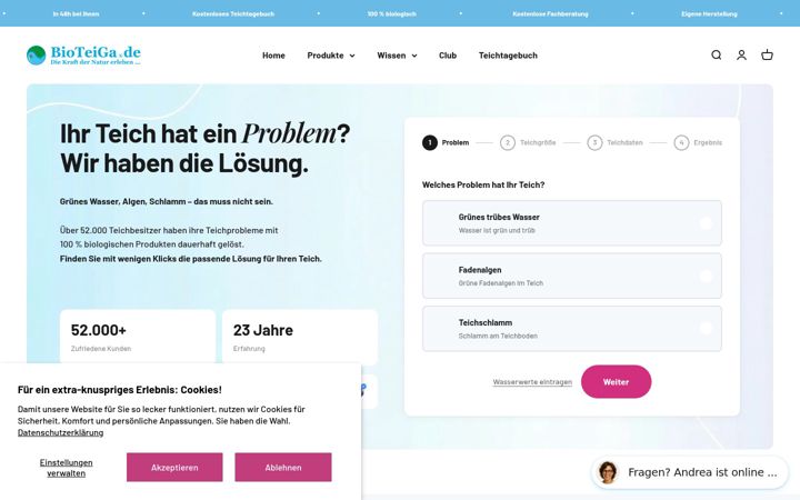 Screenshot of bioteiga.de