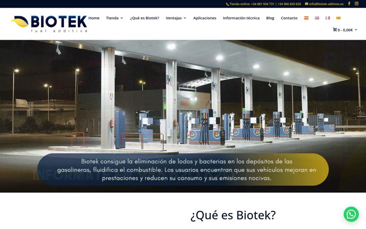Screenshot van biotek-aditivos.es