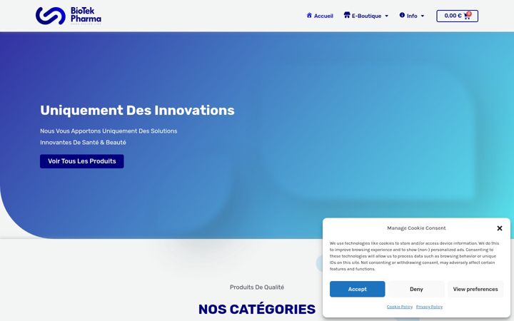 Screenshot van biotekpharma.fr