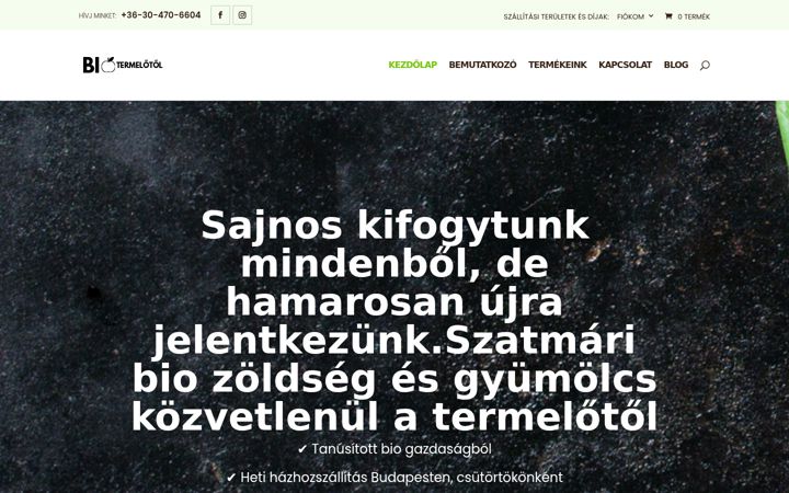 Screenshot of biotermelotol.hu