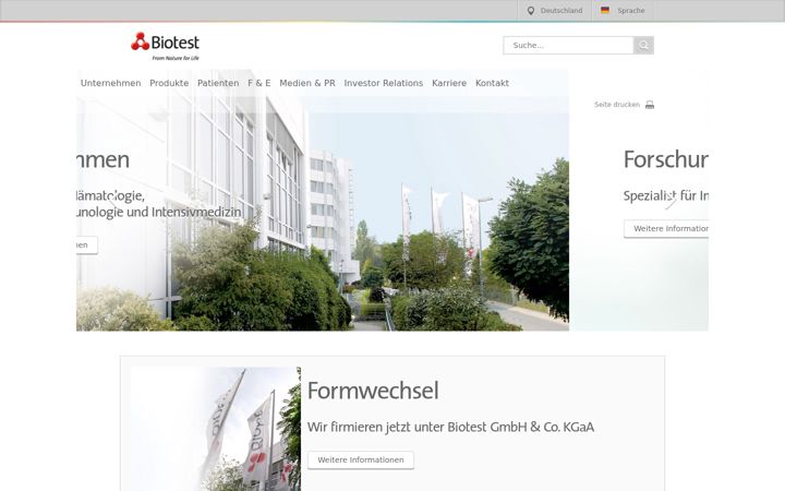 Skjámynd af biotest.com