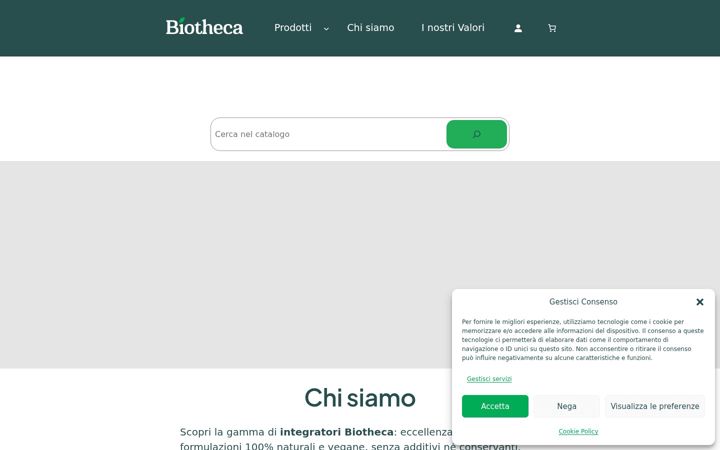 Skjámynd af biotheca.it