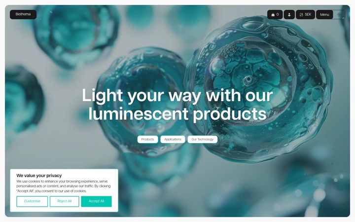 Screenshot van biothema.com