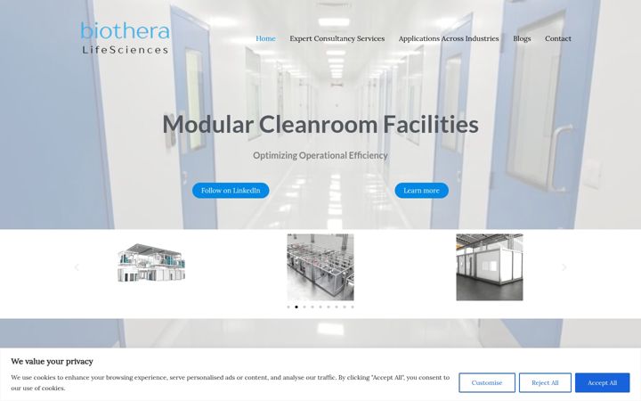 Screenshot van biotheralifesciences.com