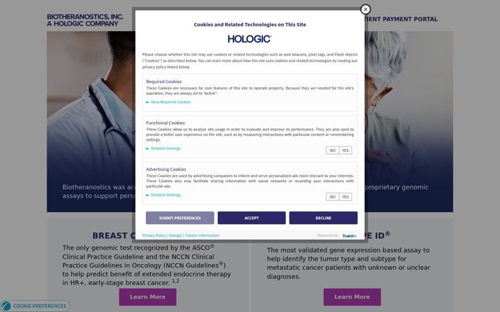 Screenshot of biotheranostics.com