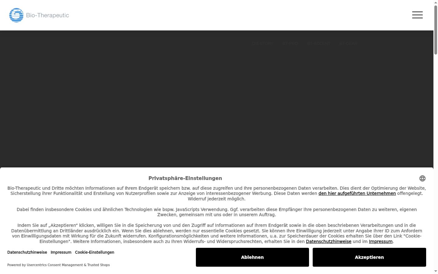 Snimka zaslona bannera za privolu prikazanog prije bilo kakve interakcije