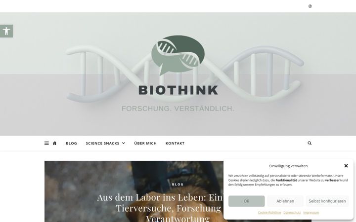 Screenshot van biothink-blog.de