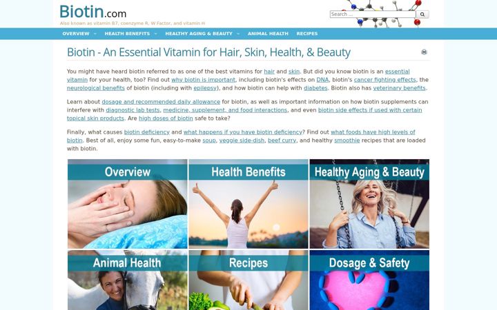 Screenshot of biotin.com