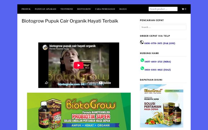 Screenshot of biotogrow.com