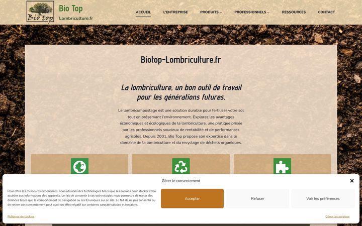 Screenshot of biotop-lombriculture.fr