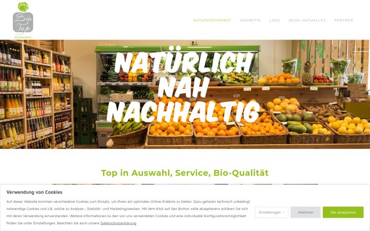 Snímek obrazovky biotop-naturkostmarkt.de