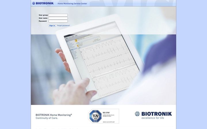 Screenshot of biotronik-homemonitoring.com