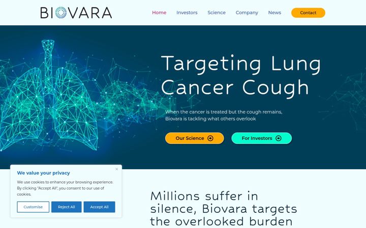 Screenshot of biovara.co.uk