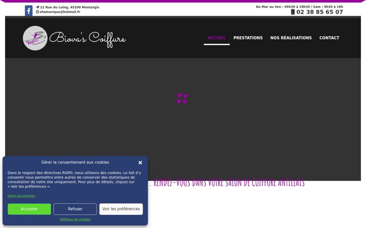 Screenshot of biovas-coiffure.com