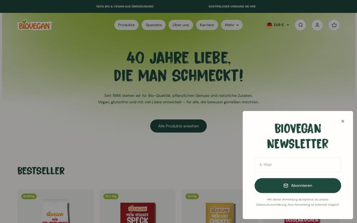 Screenshot of biovegan.de
