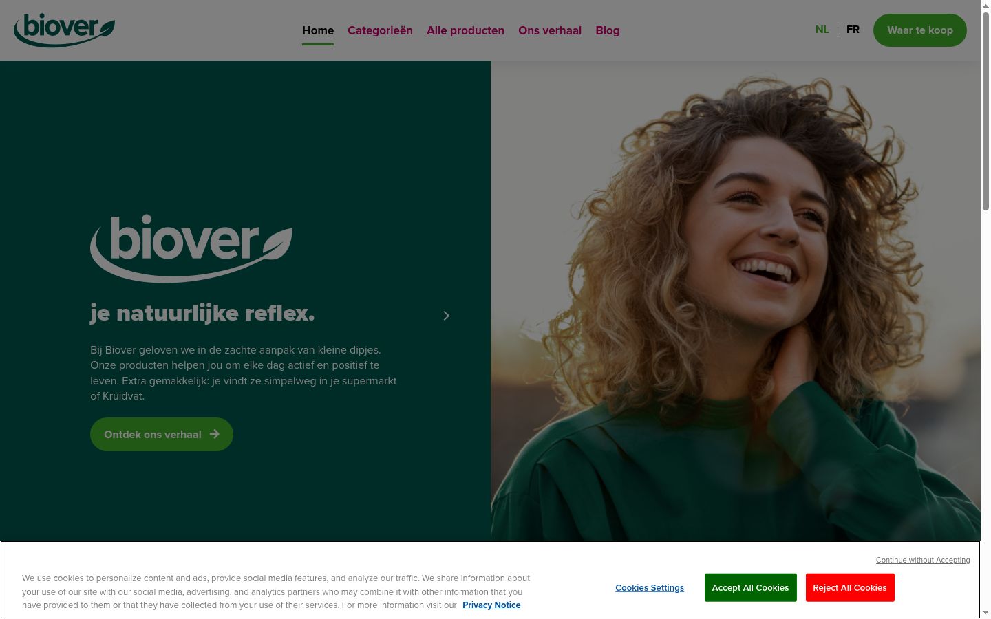 Sutikimo reklamjuostės, rodytos prieš bet kokią sąveiką, ekrano kopija