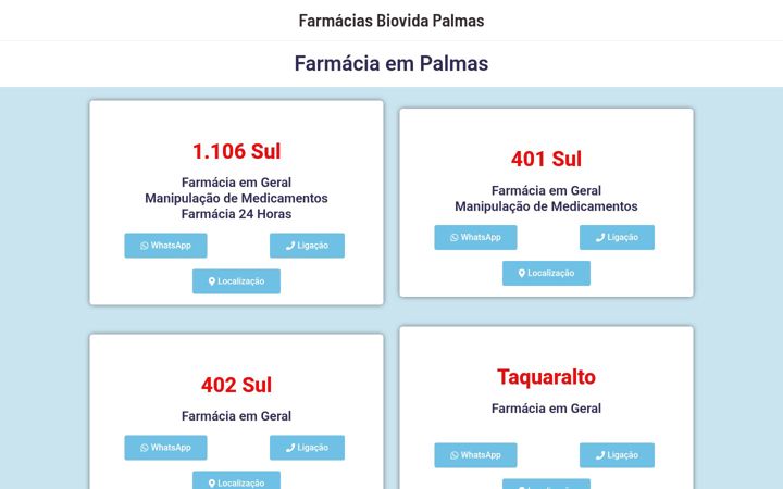 Screenshot of biovidafarmacias.com.br