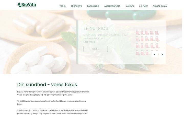 Screenshot of biovita.dk