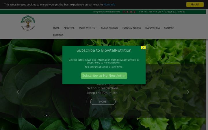 Screenshot ta' biovitalnutrition.com