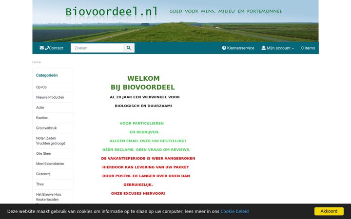 Screenshot of biovoordeel.nl