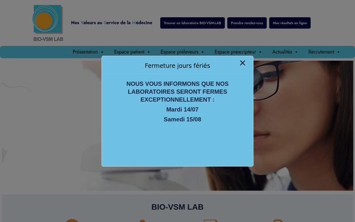 Screenshot του biovsm.fr