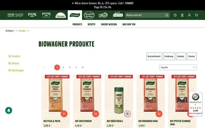 Screenshot of biowagner.de