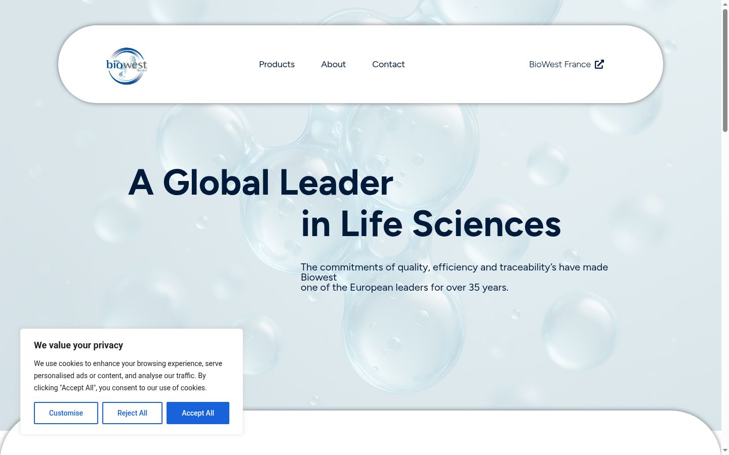 Screenshot del banner di consenso mostrato prima di qualsiasi interazione
