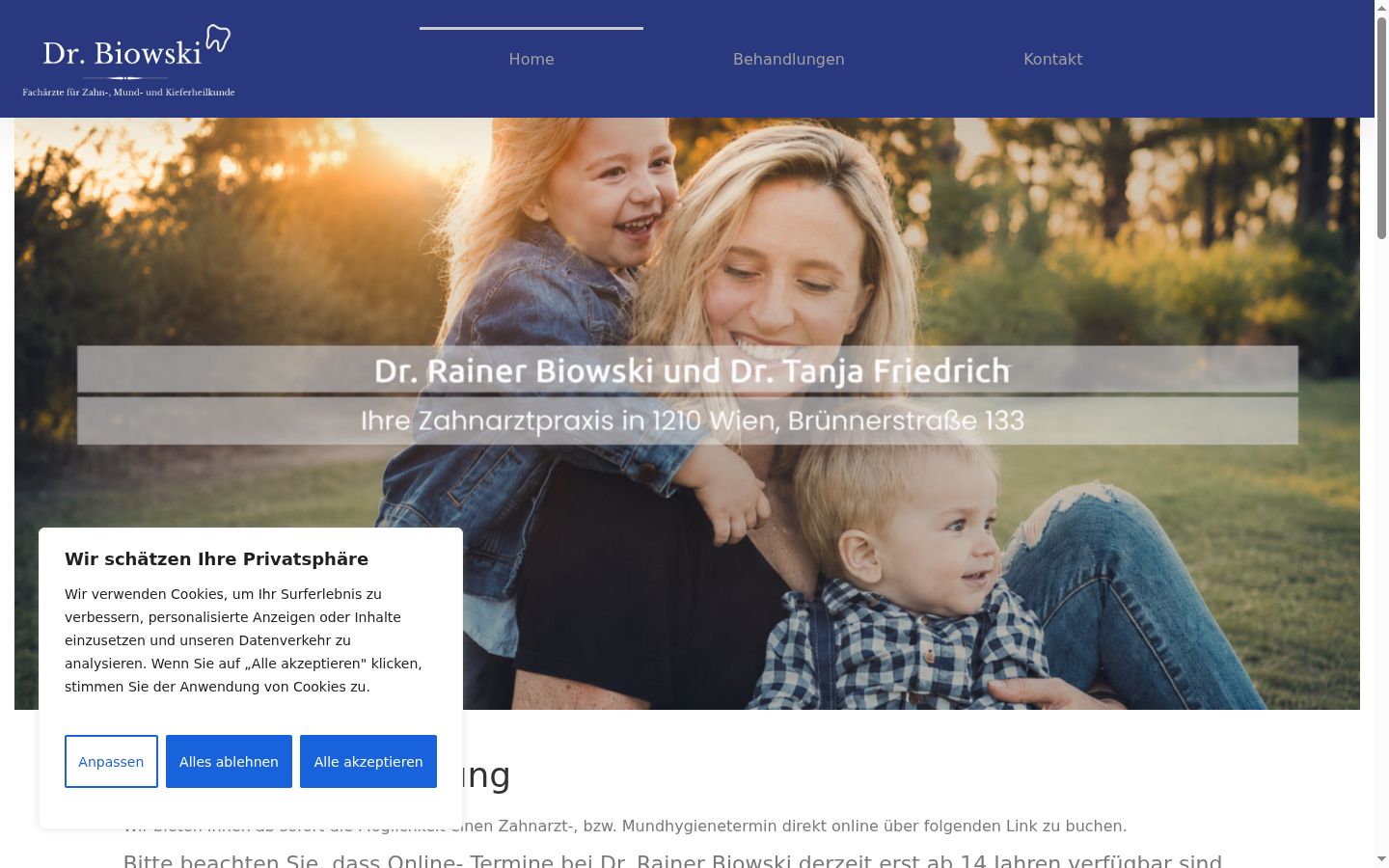 Snimka zaslona bannera za privolu prikazanog prije bilo kakve interakcije