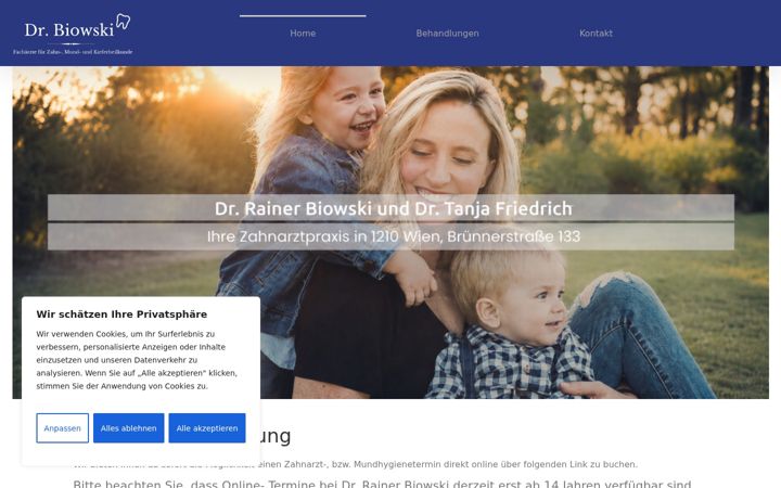 Snimka zaslona za biowski-zahnarzt.at