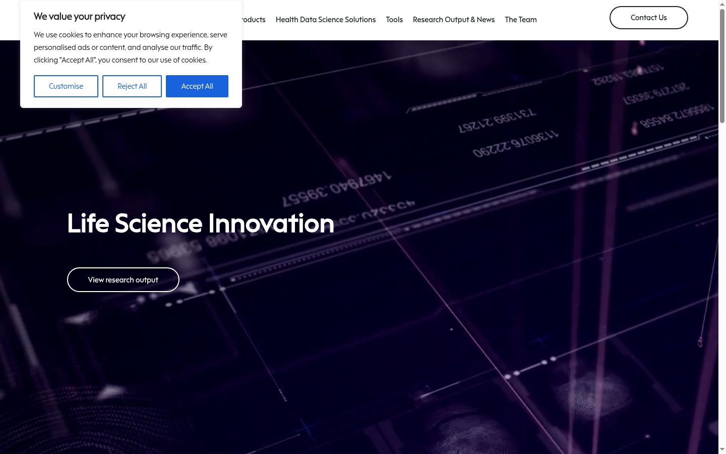Screenshot of the consent banner shown before any interaction
