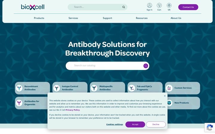 Screenshot stránky bioxcell.com