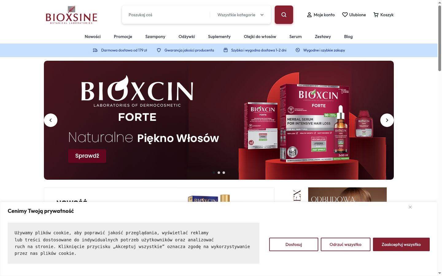 Screenshot del banner di consenso mostrato prima di qualsiasi interazione