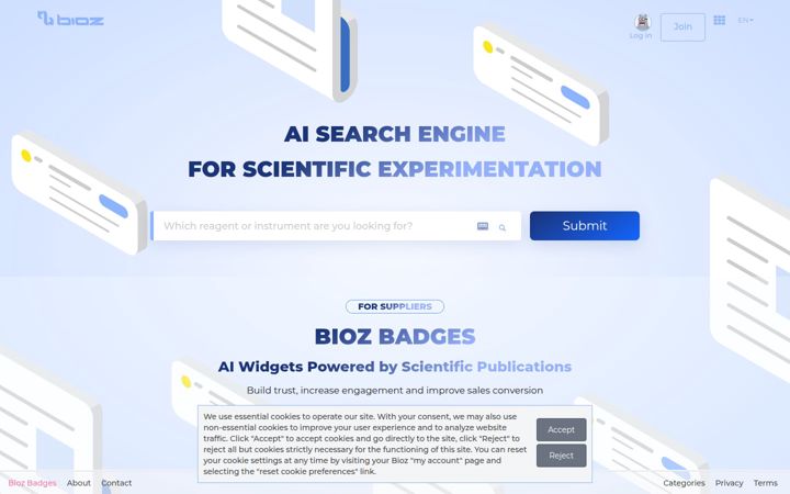 Screenshot ta' bioz.com