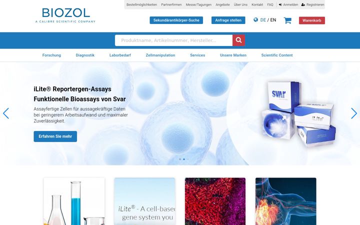 Skjámynd af biozol.de