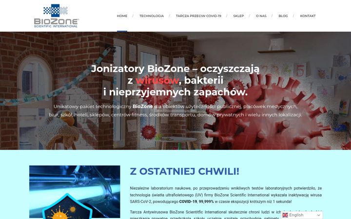 Skjámynd af biozone-polska.pl