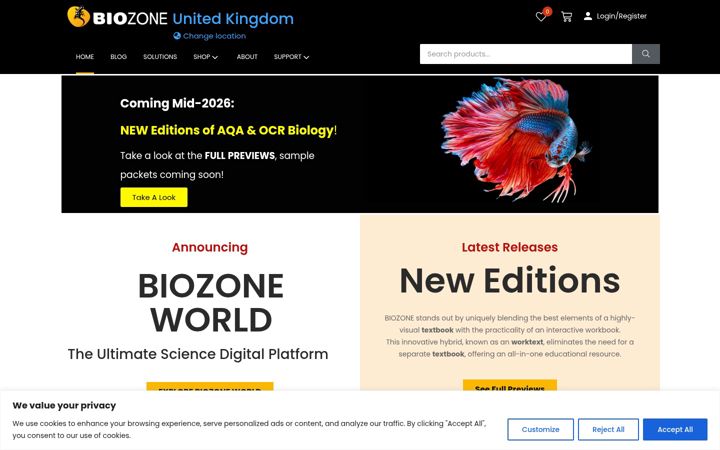 Skærmbillede af biozone.co.uk