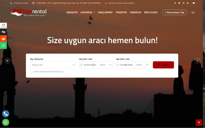 Screenshot of bipcarrental.com