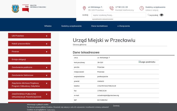 Screenshot of bipgminaprzeclaw.pl