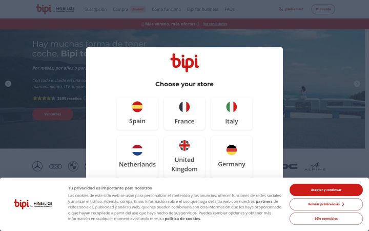 Screenshot of bipicar.com