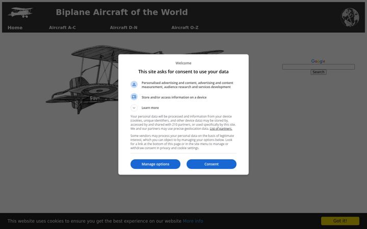 Captura de ecrã de biplane.link